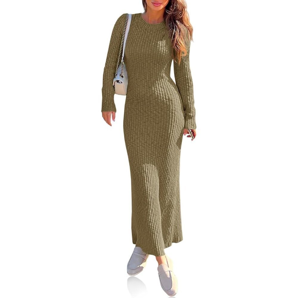 Womens Sweater Dress Knit Slim Fit Long Sleeve Fall Casual 80 characters